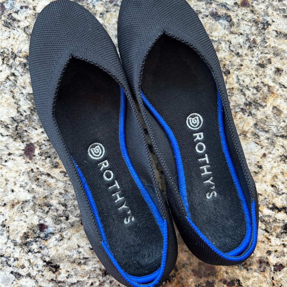 Rothy's Black and Blue Flats